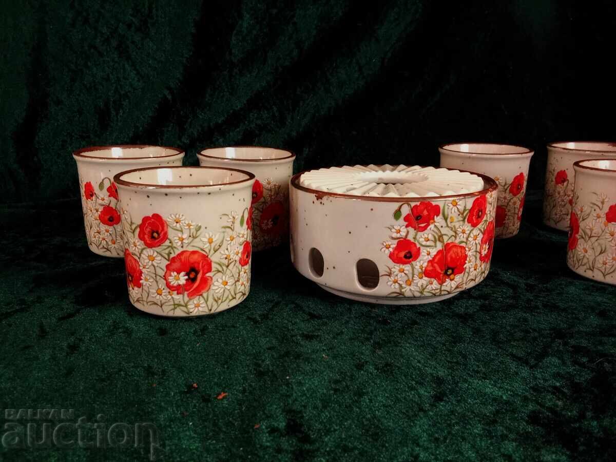 Japanese ceramic set for fondue or sake with price 128.00 BGN | € 65.45