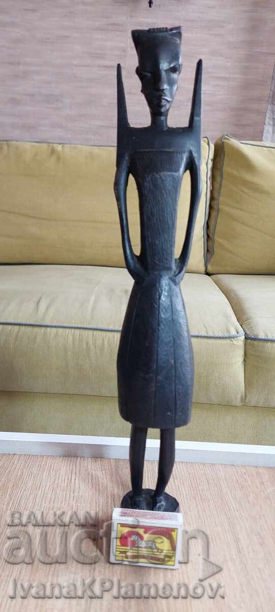 Sculptură în lemn masiv pentru cunoscători, înălțime 37cm - 6 Sculptură în lemn masiv pentru cunoscători, înălțime 37cm - 6