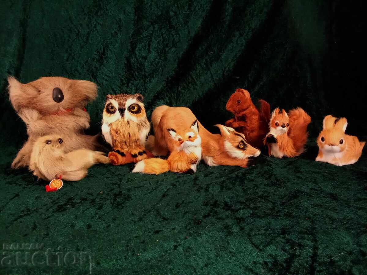 Плюшени играчки - Занаяти с кожа,лисица,тюлен,бухал,катерица