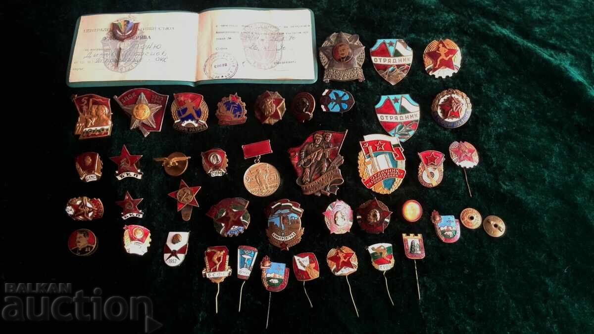 Old badges on screw and etc Old badges on screw and etc