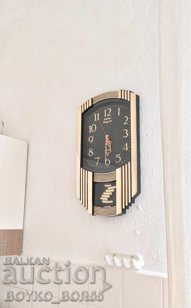Голям Оригинален Японски Стенен Винтидж Часовник Сейко SEIKO - 5