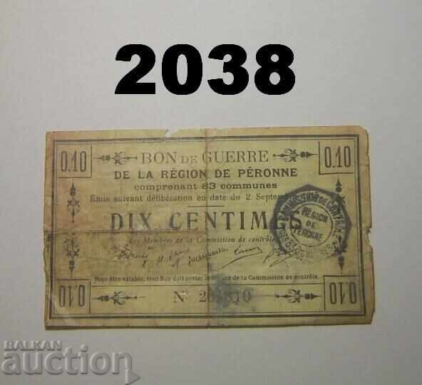 Bon de război 10 centime Peronne