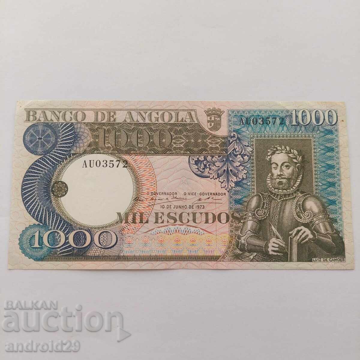 1000 Εσκούδο 1973 Ανγκόλα „Luís de Camões“-/ΑU/ 1000 Εσκούδο 1973 Ανγκόλα „Luís de Camões“-/ΑU/