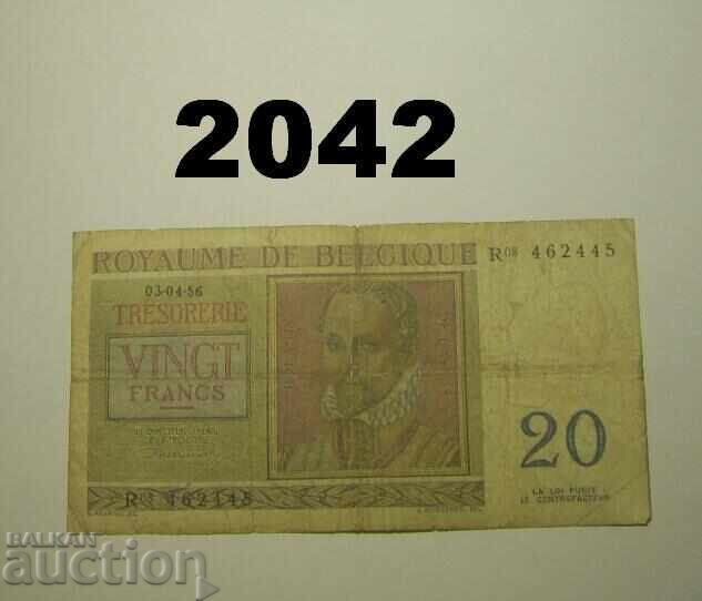 Белгия 20 франка 1956