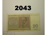 Βέλγιο 20 φράγκα 1956
