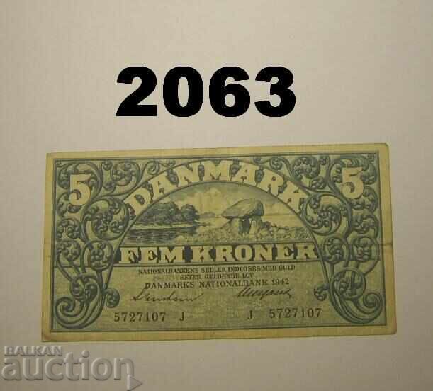 Дания 5 крони 1942