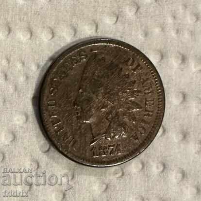 САЩ 1 цент  / USA 1 cent 1874 с цена 34.00 лв. | € 17.38