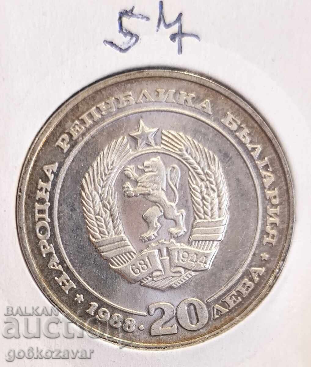 Bŭlgariya 20 leva 1988g Ασήμι Επετειακά ! Bŭlgariya 20 leva 1988g Ασήμι Επετειακά !