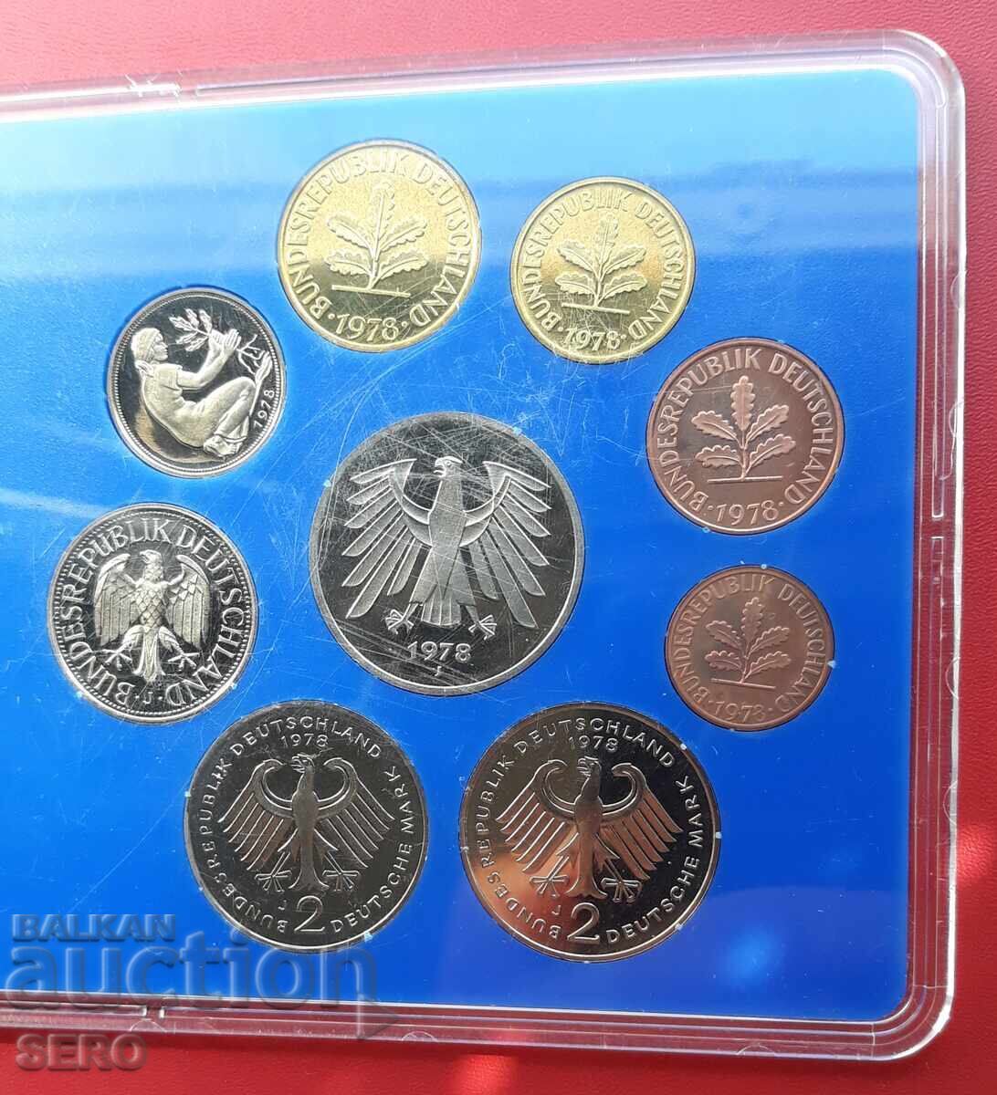 Delivery of Germany - SET 1978 J-Hamburg of 9 coins - matte-proof