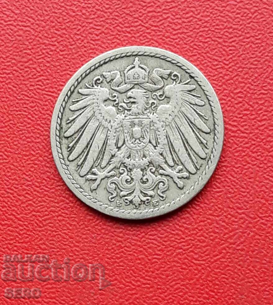 Германия-5 пфенига 1895 Е-Мулденхютен-рядка с цена 8.01 лв. | € 4.10 Германия-5 пфенига 1895 Е-Мулденхютен-рядка с цена 8.01 лв. | € 4.10