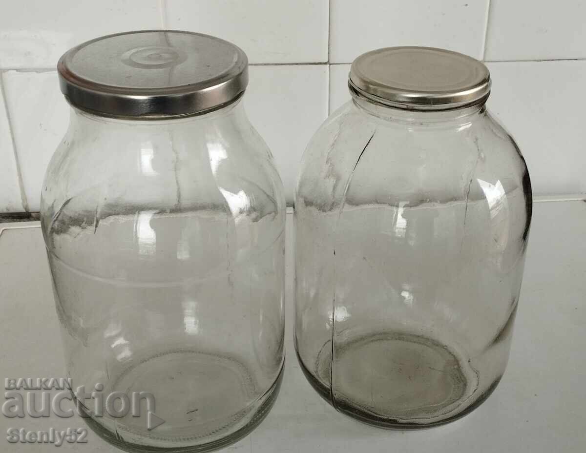 2 Pickling Jars, Spices, 3 Liters, Thick Glass 2 Pickling Jars, Spices, 3 Liters, Thick Glass