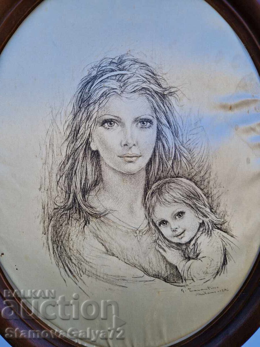 Livrarea Minunată pictură italiană antică pe mătase