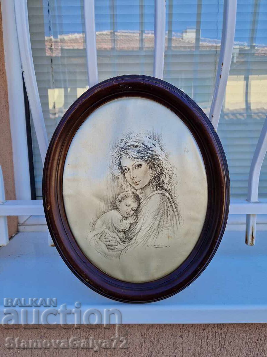 Wonderful Italian original painting on silk with price € 50.11 | 98.01 BGN