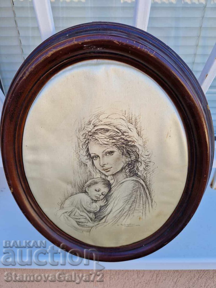 Minunată pictură italiană originală pe mătase - 6