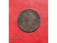 Γερμανία-Πρωσία-3 Pfennig 1859 Α-Βερολίνο
