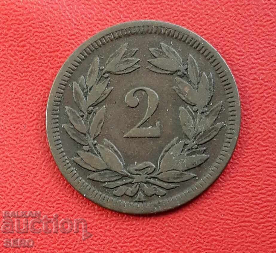 Ελβετία-2 ράπεν 1850-σπάνιο Ελβετία-2 ράπεν 1850-σπάνιο