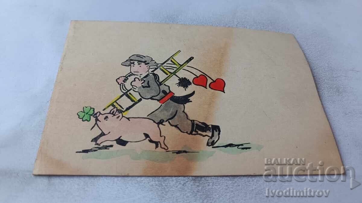 Ευχετήρια Κάρτα Καπνοδοχοκαθαριστής 1965