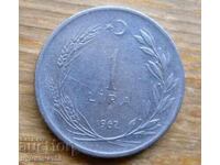 1 lira 1962 - Turcia
