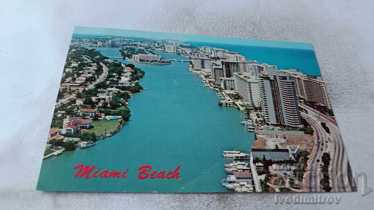 Postcard Miami Beach Panoramic View 1982