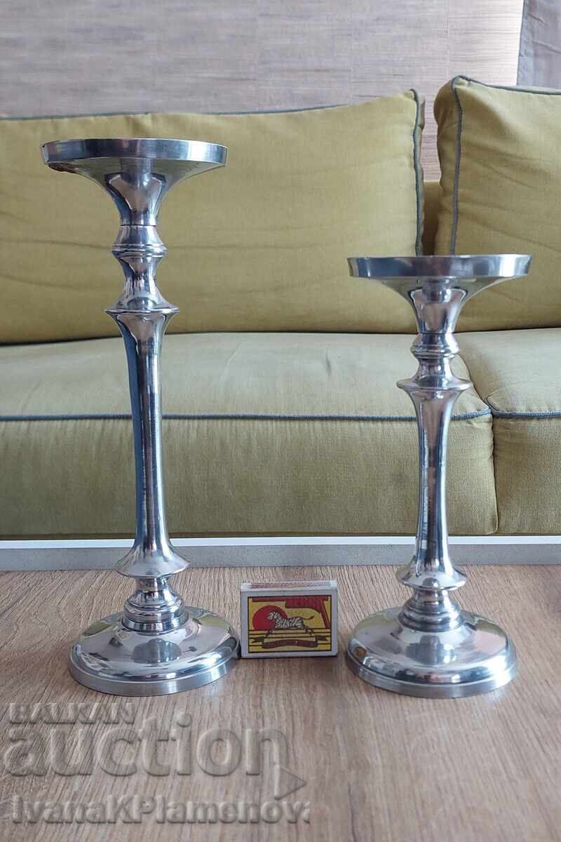 Candlesticks for connoisseurs, height 26cm and 21cm - 6