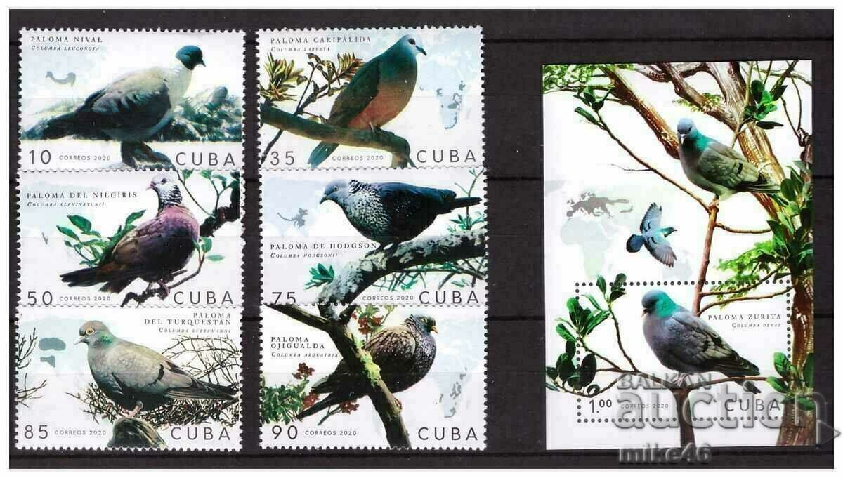 CUBA 2020 Porumbei curăță serie și bloc