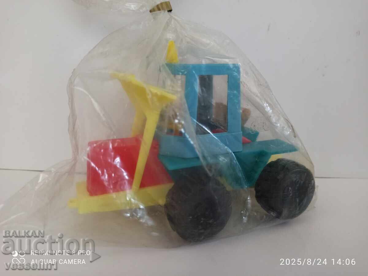 Buldozer vechi de jucărie 1979, nou, nedesfăcut Buldozer vechi de jucărie 1979, nou, nedesfăcut