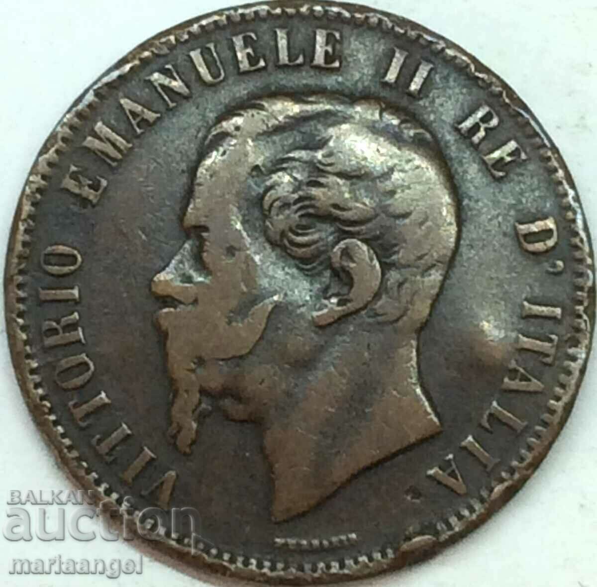 Auction  10 centesimi 1863 Italy 30mm Victor Emmanuel II bronze