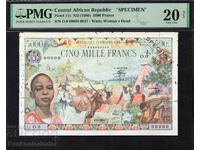 Κεντροαφρικανική Δημοκρατία 5000 Φράγκα 1980 Δείγμα Pick 11