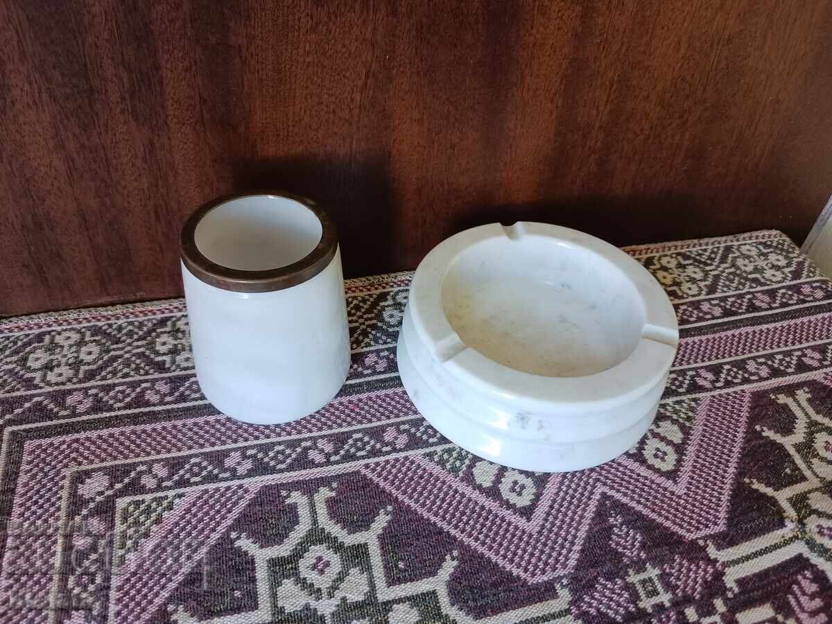 Marble ashtray and vase - pencil holder with price € 20.00 | 39.12 BGN