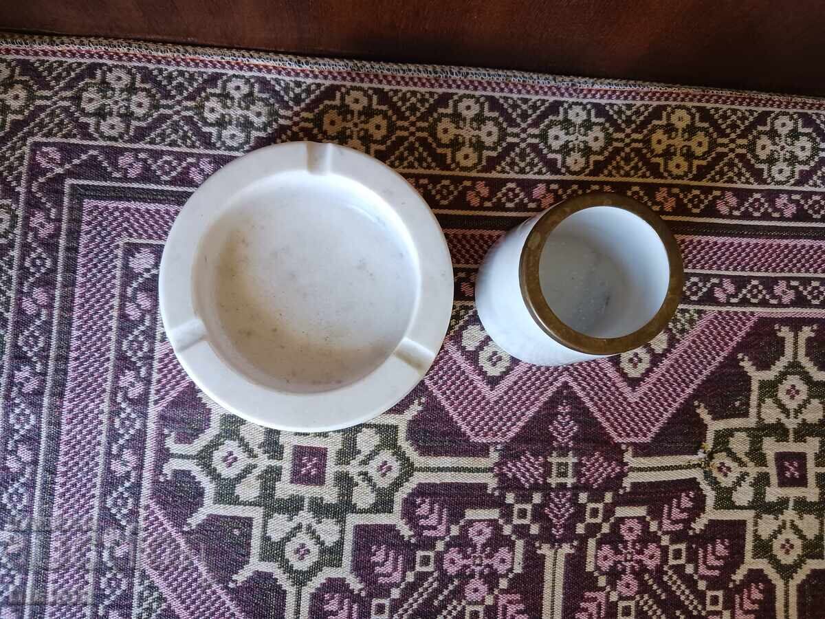 Delivery of Marble ashtray and vase - pencil holder