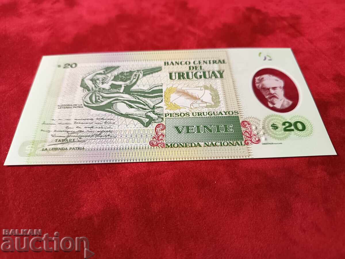 Delivery of URUGUAY banknote 20 pesos UNC 2020 polymer Exceptional