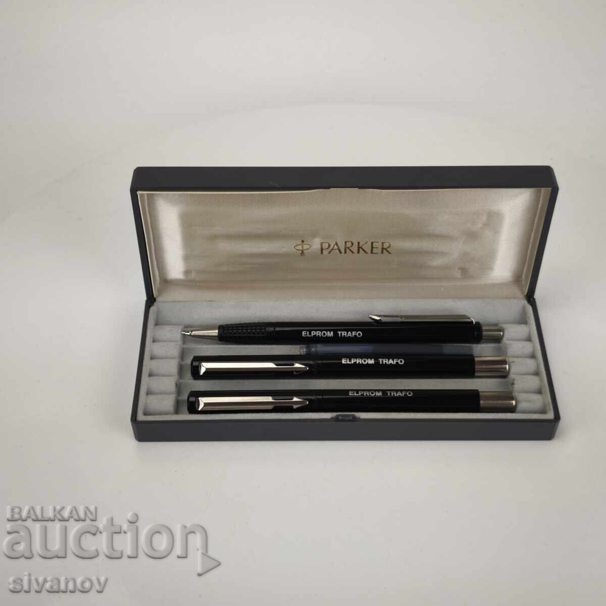 Starter set of Parker Vector#6170 ballpoint pen, fountain pen, and pencil