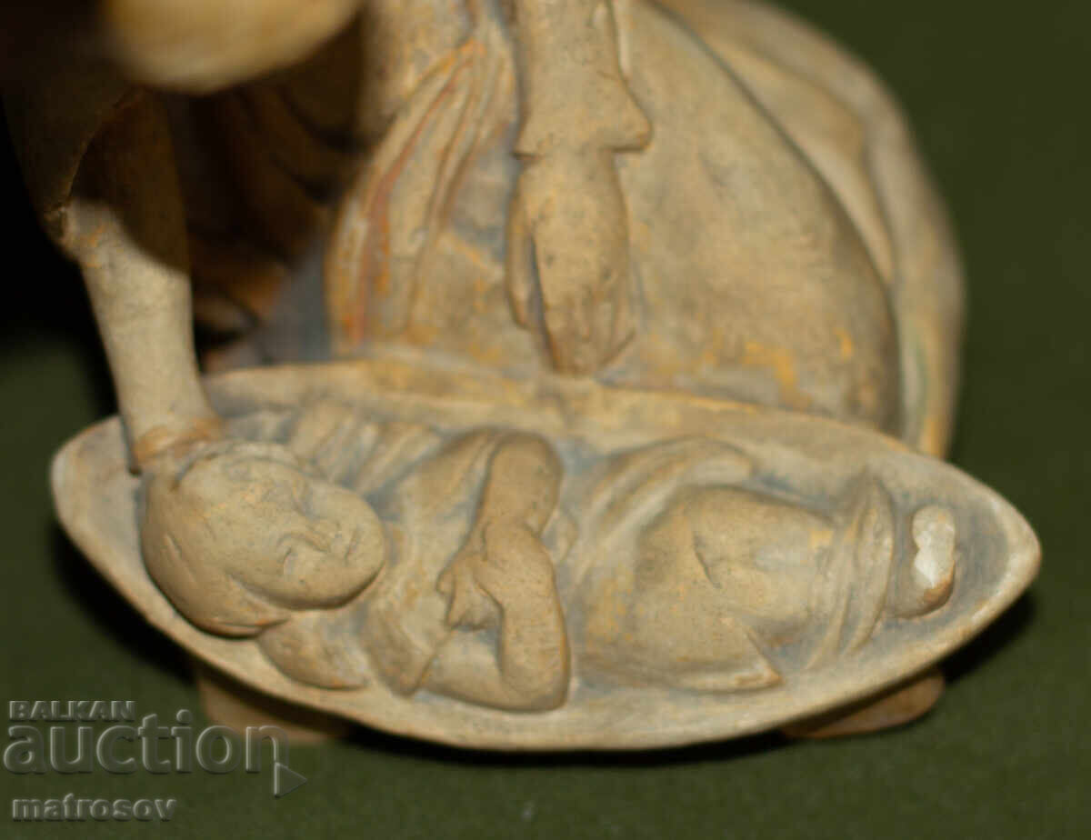 Αυθεντικό διακοσμητικό κεραμικό ειδώλιο γυναίκας με παιδί - 6