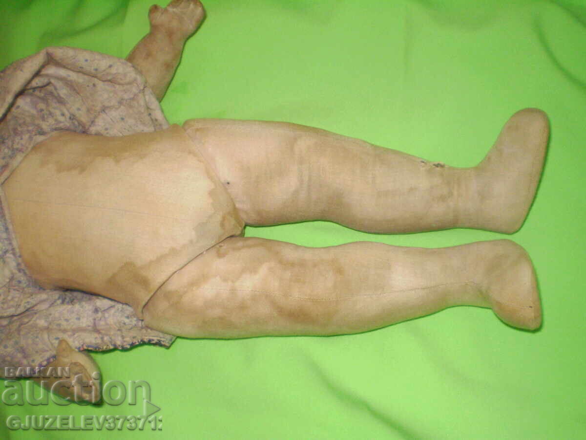 Βίντατζ κούκλα με κεφάλι από παπιέ-μασέ, υφασμάτινο σώμα, γεμιστό - 5