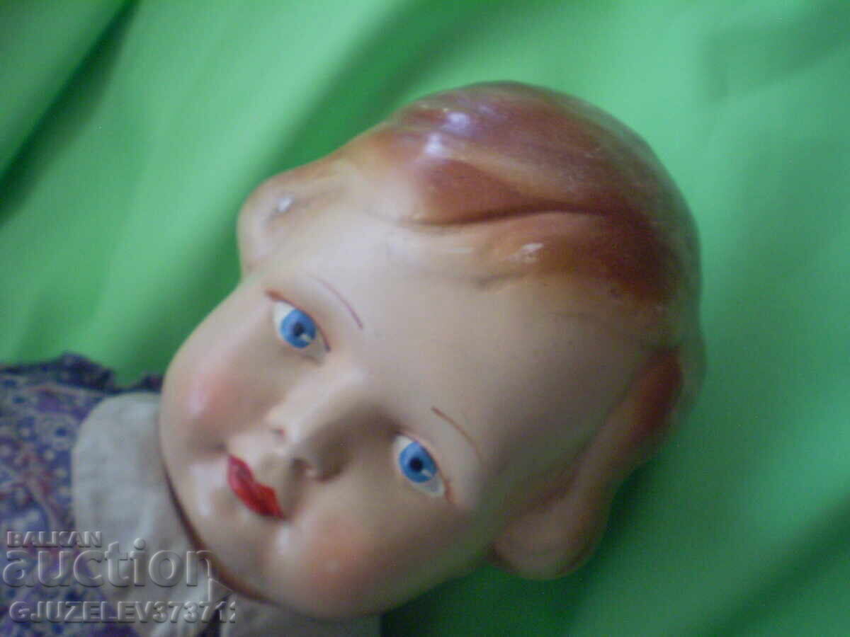 Βίντατζ κούκλα με κεφάλι από παπιέ-μασέ, υφασμάτινο σώμα, γεμιστό