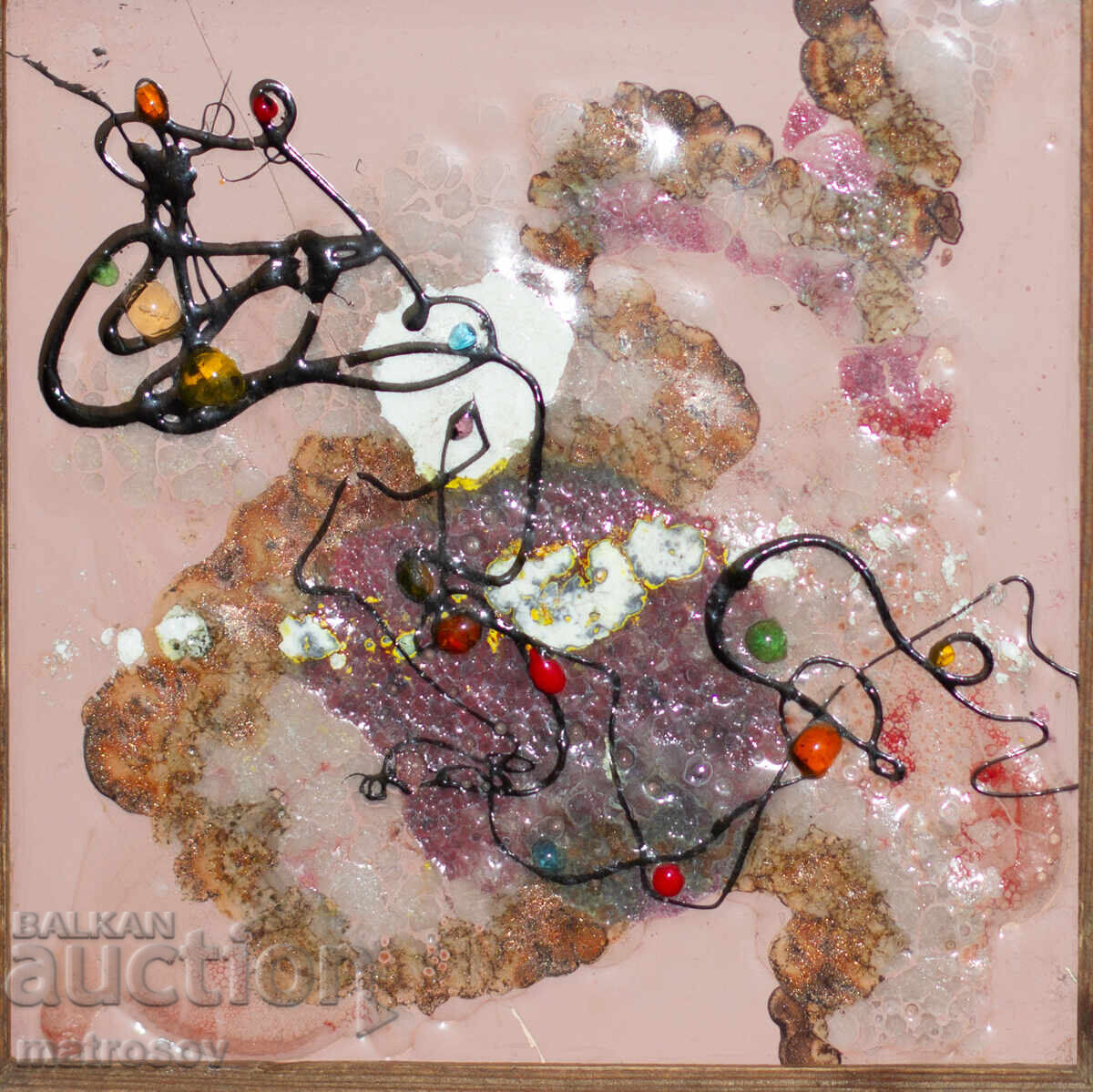 Ръчно рисувана абстрактна картина, керамична плочка с цена 120.00 лв. | € 61.36