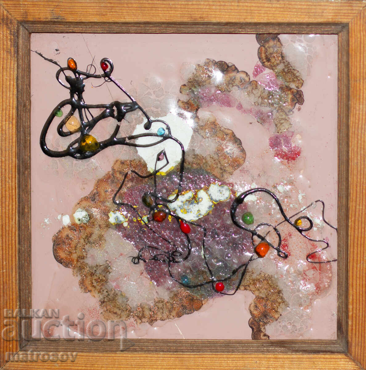 Ръчно рисувана абстрактна картина, керамична плочка