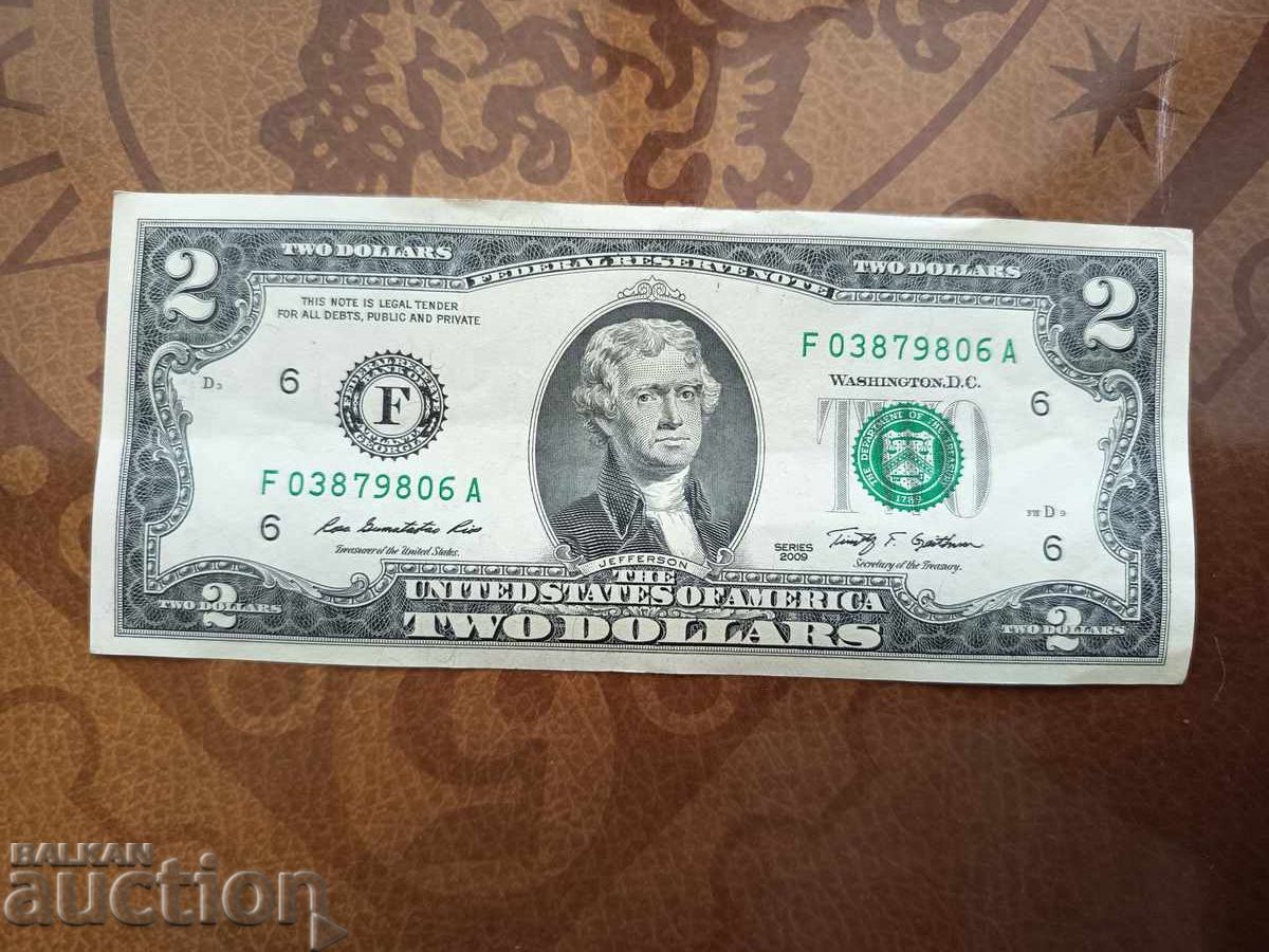 Bancnotă SUA 2 dolari din 2009 Atlanta, Georgia Bancnotă SUA 2 dolari din 2009 Atlanta, Georgia