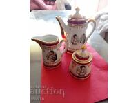 Antique French set, 3 pieces, porcelain