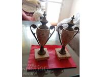 Antique ornaments for a mantel clock