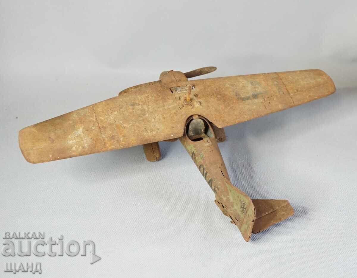 Livrarea Vechiă Jucărie Mecanică Metalică Germană, Model Avion