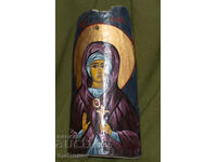 Icoană ceramică pictată manual a Sfintei Fecioare Maria