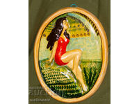 Decorație ceramică pictată manual pentru perete, panou