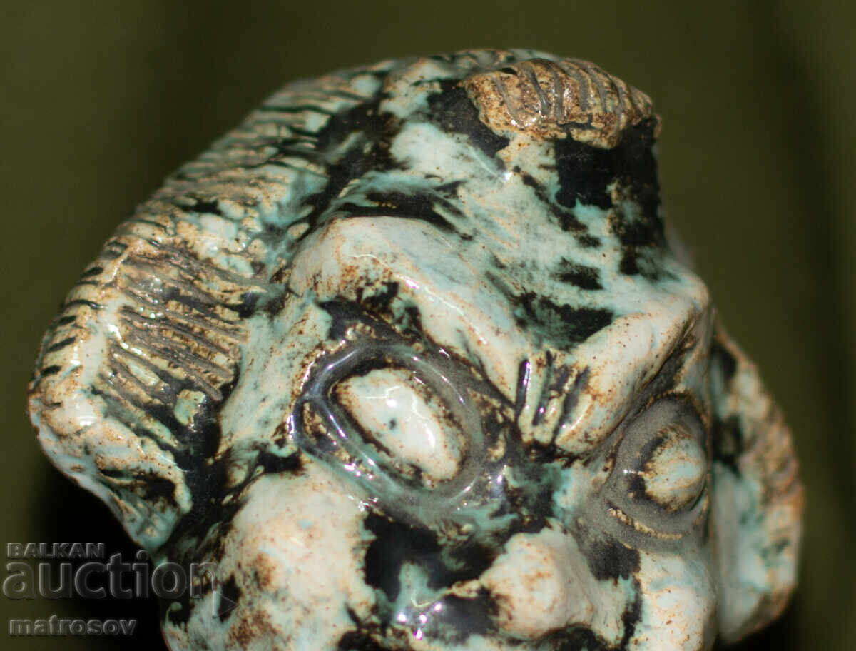 Ръчно изработена керамична декорация за стена, маска - 5