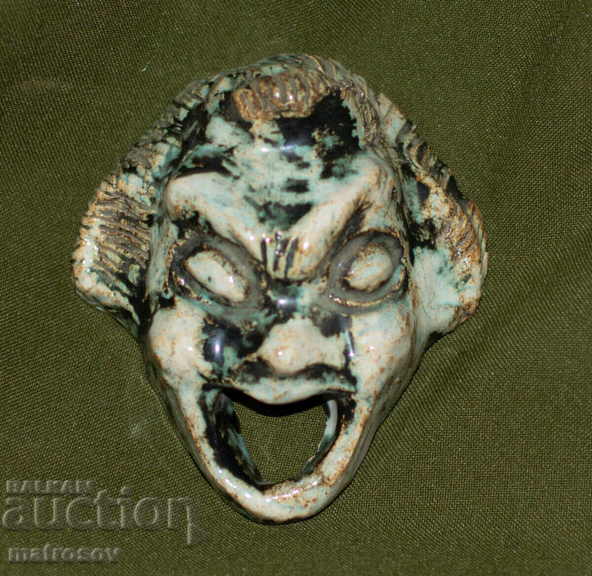 Ръчно изработена керамична декорация за стена, маска