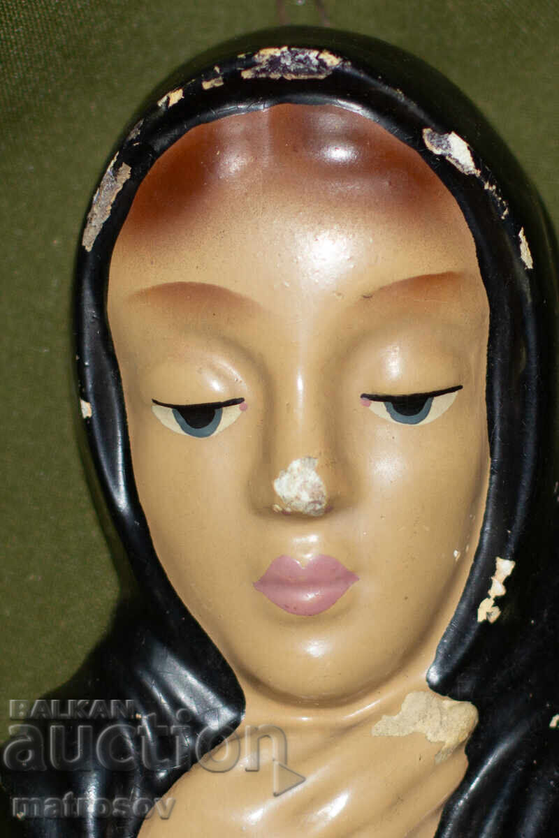 Стара, ръчно рисувана керамична склуптура, 1948г. - 5