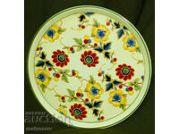 Farfurie decorativă din porțelan pictat, motive florale