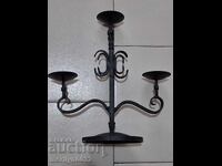 Old wrought iron candlestick lamp