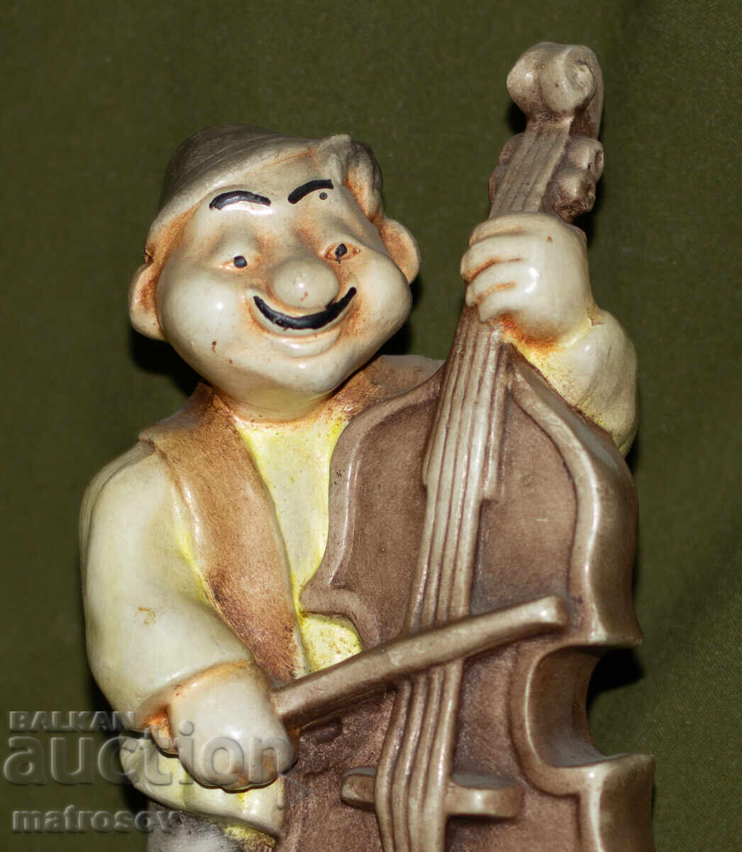 Аукцион Декоративна керамична статуетка на музикант, контрабасист