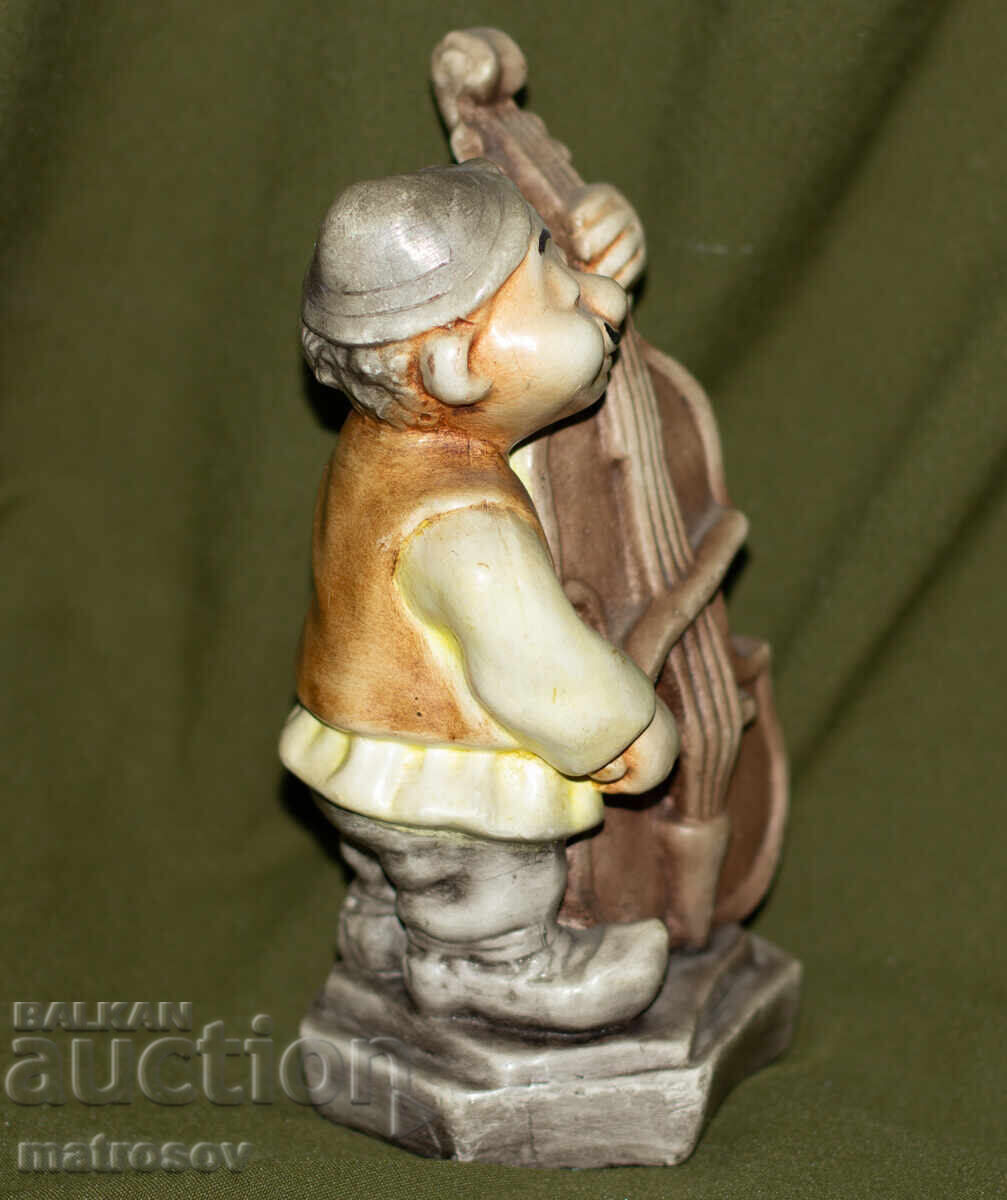 Доставка на Декоративна керамична статуетка на музикант, контрабасист